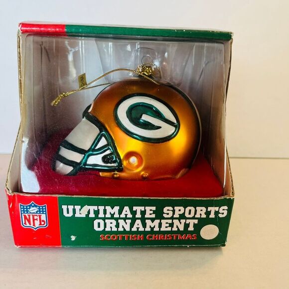 NFL Green Bay Packers 3"‎ Glass Helmet Christmas Holiday ornament - Picture 2 of 12